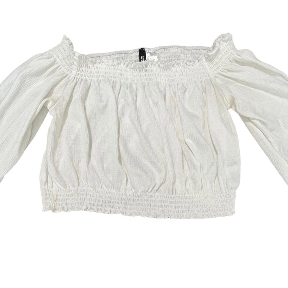 Divided white off shoulder top size Large
